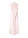Genny Longline Sleeveless Jacket Notched Lapels In Pink