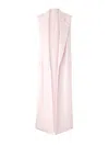 Genny Longline Sleeveless Jacket Notched Lapels In Pink