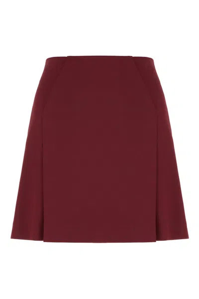 Genny Grape Stretch Viscose Blend Skirt In Burgundy