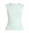 Genny Green Solid Round Neck Top In Green