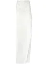 Genny Satin Skirt With Orchid Embroidery In Weiss