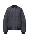 Genny Herringbone-pattern Bomber Jacket In Blue