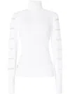 GENNY HIGH-NECK SHEER-DETAIL SWEATER