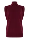 Genny High-neck Vest In Red