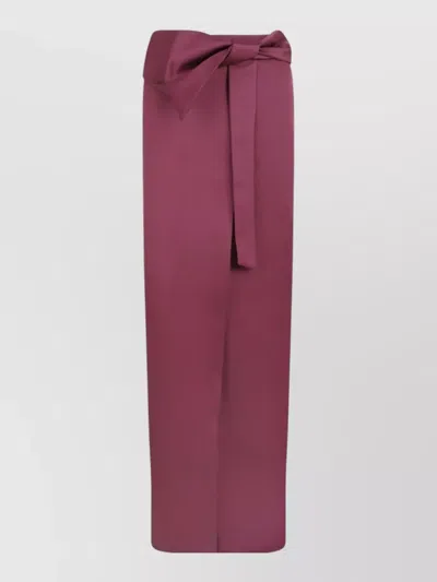 GENNY HIGH WAIST LONG WRAP SKIRT WITH BOW