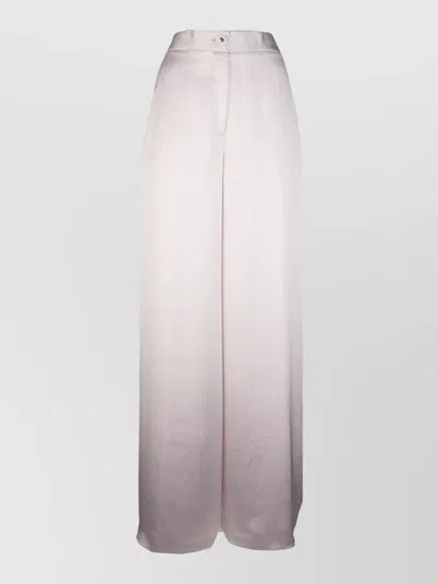 Genny High Waist Trousers Seam Detailing Wide Leg In White