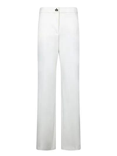 Genny High-waisted White Trousers With Silhouette