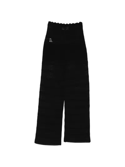 Genny High-waisted Knitted Trousers In Black