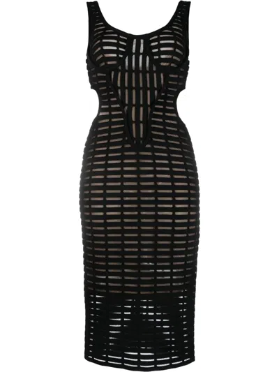 Genny Iconic Cut-out Midi Dress In Schwarz