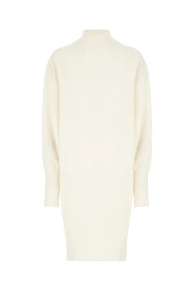 Genny Ivory Cashmere Dress In White
