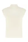 Genny Ivory Wool Blend Sleeveless Sweater In White