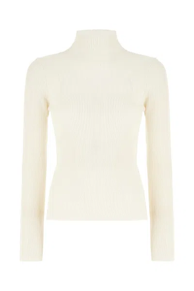 Genny Ivory Wool Blend Sweater In White