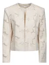 Genny Drill Flower Beige Jacket In Beige