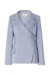 Genny Peak Lapels Double-breasted Jacket In Blue