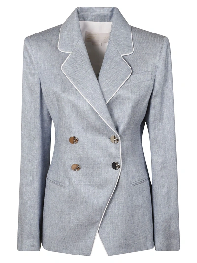 Genny Jacquard Double-breasted Dinner Jacket In Light Blue