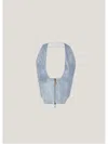 Genny Zip-up Halterneck Top In Blue