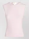Genny Light Pink Solid Round Neck Top In Pink