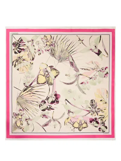 Genny Jungle Flower Scarf In 白色