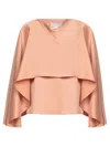 GENNY GENNY KIMONO SLEEVE SATIN BLOUSE