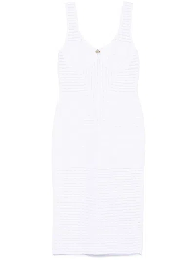 Genny Knitted Midi Dress In White