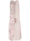 Genny Knot Detail Midi Dres In Pink