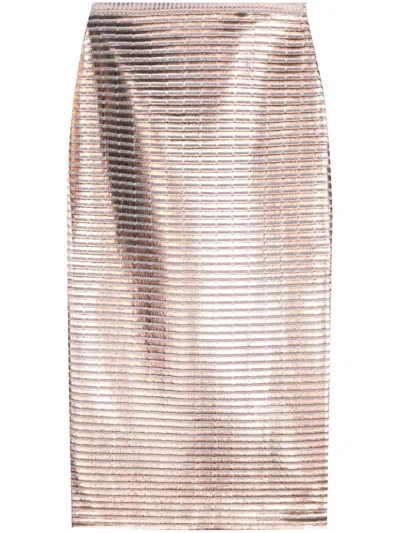 GENNY LAMÉ MIDI PENCIL SKIRT