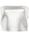 Genny Laminated Cropped Top In Silver