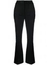 Genny Laminated Flared Trousers In Black