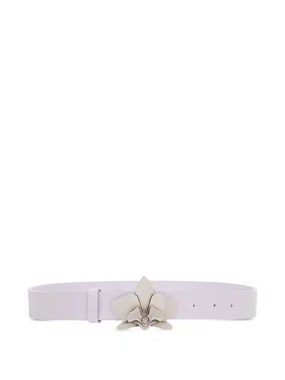 Genny Leather Belt In White