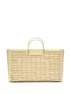 Genny Leather Blockchain-weave Tote Bag In Neutrals