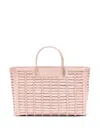 Genny Leather Blockchain-weave Tote Bag In Pink