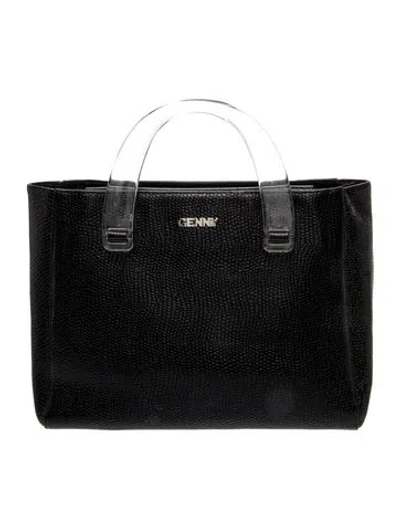 Pre-owned Genny Leather Top Handle Bag In Black