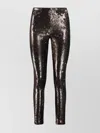 Genny Leggings With Extendable Side Zipper And Sequin Embellishment In Black