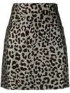 Genny Leopard-print Mini Skirt In Silver