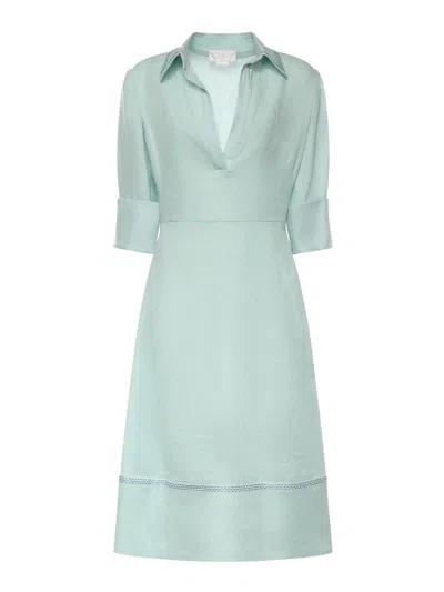 Genny Linen Midi Dress In Green