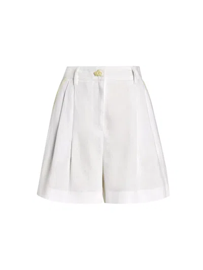 Genny Linen Shorts In White