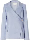 Genny Peak Lapels Double-breasted Jacket In Blue