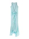 Genny Long Chiffon Dress In Blue