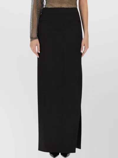 Genny Long Skirt Slit High Shoulder Fit In Black