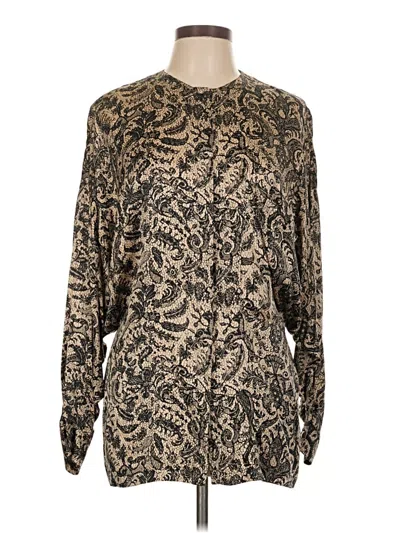 Pre-owned Genny Long Sleeve Blouse In Gold