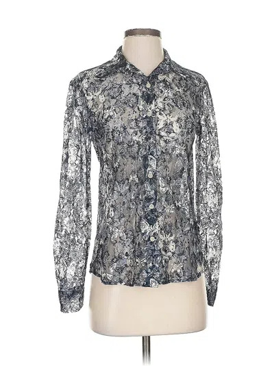 Pre-owned Genny Long Sleeve Blouse In Silver