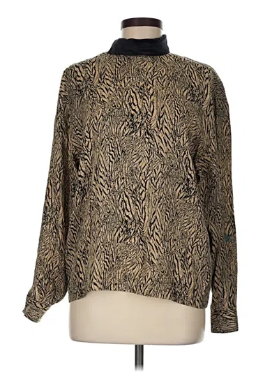 Pre-owned Genny Long Sleeve Blouse In Tan
