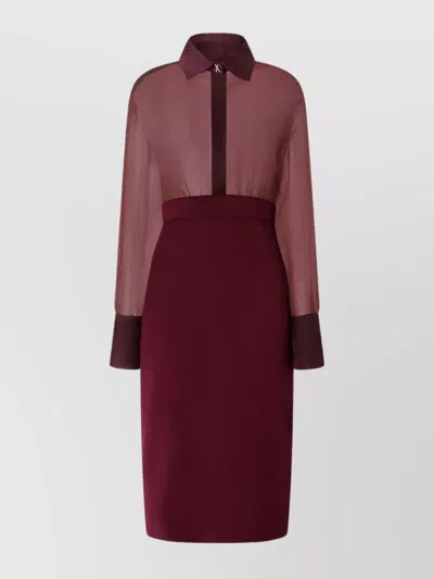 GENNY LONG SLEEVE MIDI DRESS WITH BACK SLIT