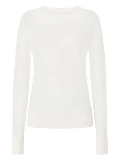 Genny Long-sleeve Round-neck Top In White