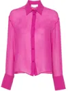Genny Long-sleeve Silk Shirt In Pink