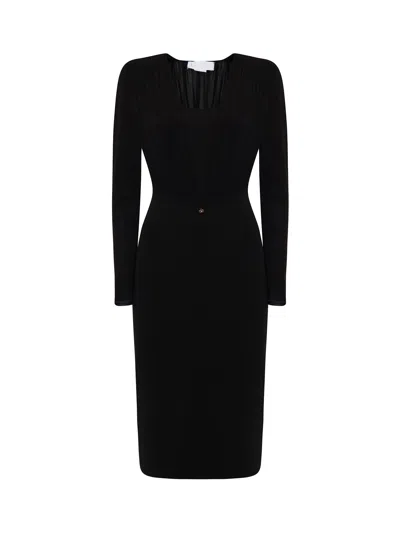 Genny Long-sleeved Dress In Black