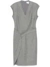 Genny Mélange-effect Midi Dress In Grey