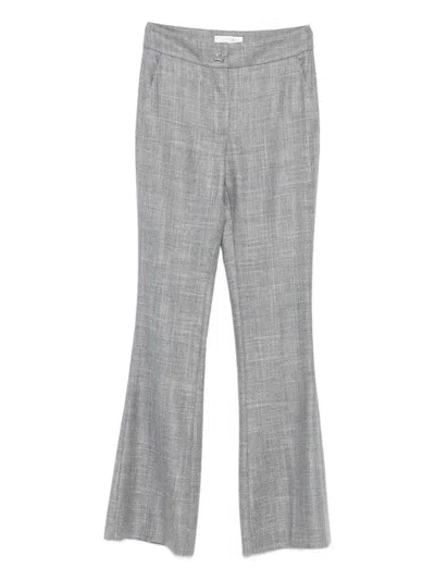 Genny Mélange-effect Trousers In Gray