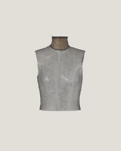 Genny Mesh Sleeveless Top In Black
