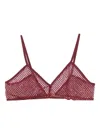 Genny Sheer Mesh Triangle Cup Bra In Red